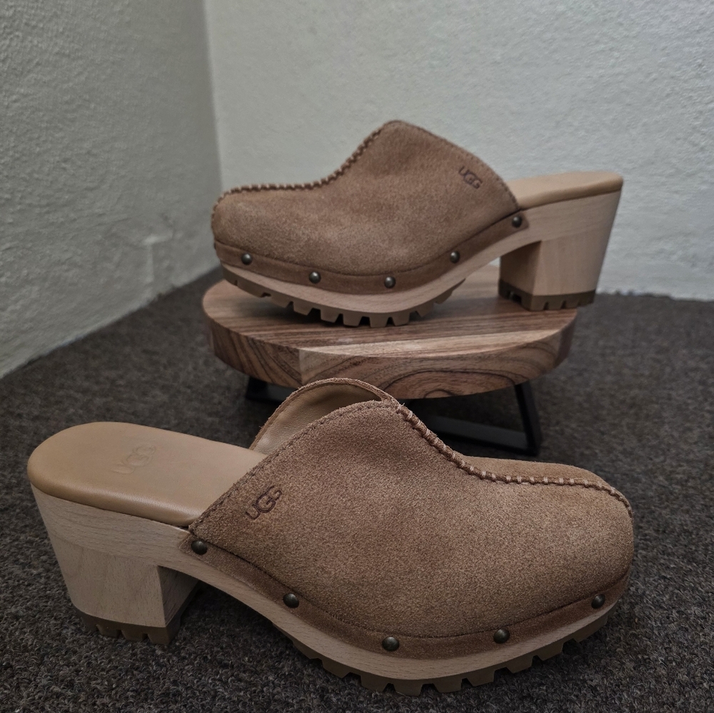 UGG Tan Suede Clogs